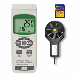 Toon details voor SD-AMx4207 Vleugelrad anemometer voor luchtsnelheid en temperatuur met datalogger op SD kaart Afbeelding van SD-AMx4207 Vleugelrad anemometer voor luchtsnelheid en temperatuur met datalogger op SD kaart